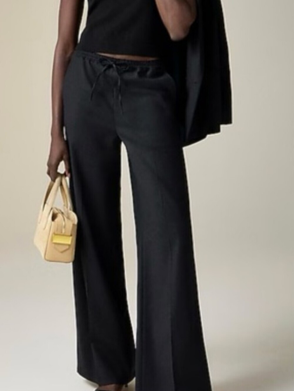 J.crew Black Wide-Leg Drawstring Pants - Comfortable Everyday Style